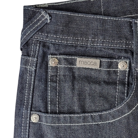 Mecca Jeans Men Size 38X34 40X29 Black Wide Leg Button Flap Pockets Vintage Y2K - Picture 4 of 9
